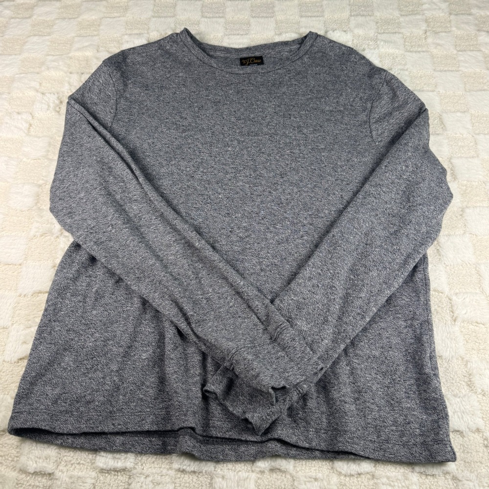 J.Crew Womens Gray Cotton Cashmere Blend Long Sleeve Crewneck Top Large